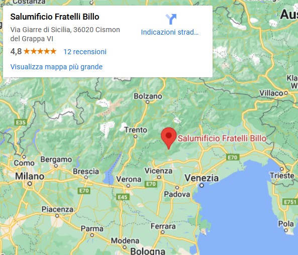 mappa salumificio fratelli Billo